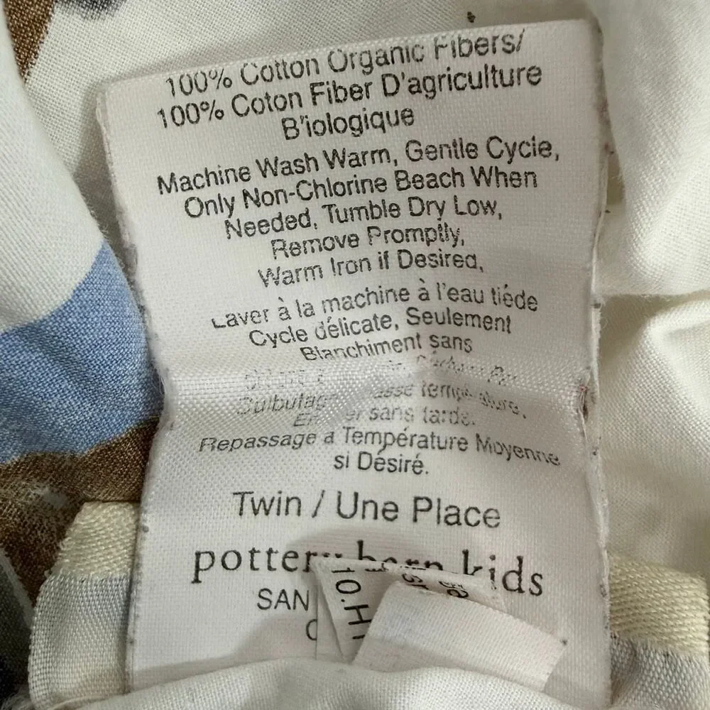 Pottery Barn Kids Choo Choo Train Print Twin Fitted Sheet + One Standard Pillowc